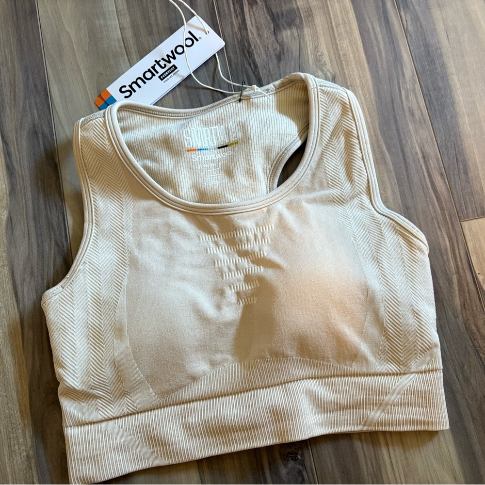 Smartwool Women's Cream Seamless Ribbed Sports Bra